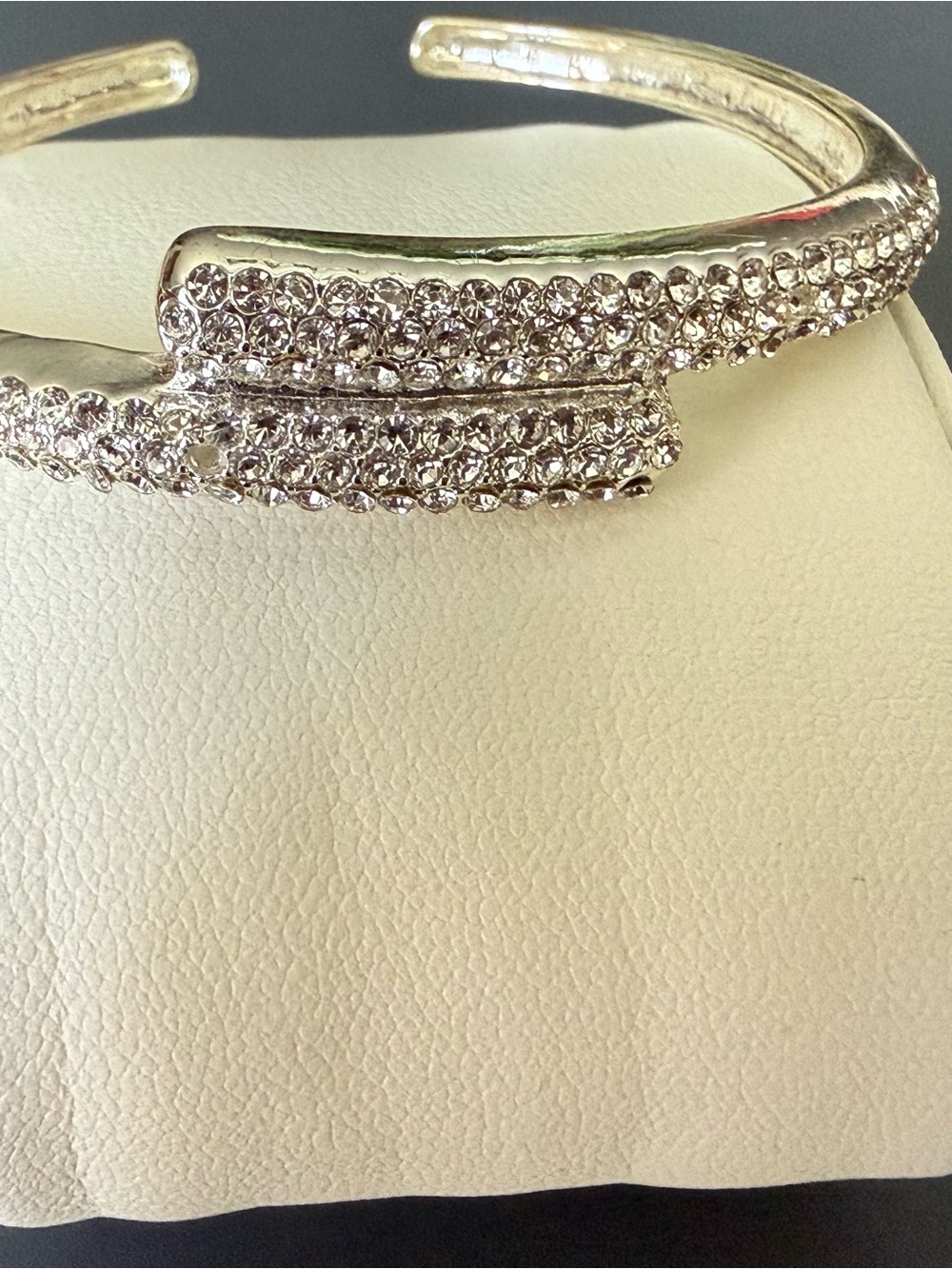 Sparkling Silver Crystal Cuff Bracelet - Women's Jewelry